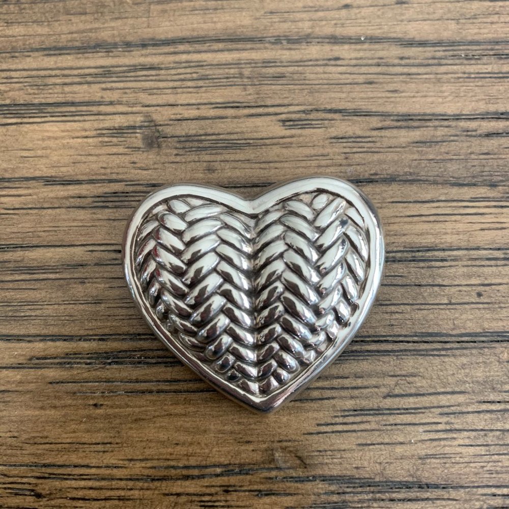Heart Sterling Silver Braided Broach/Pin